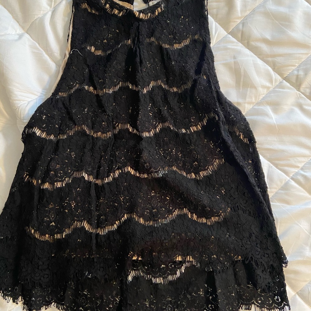 Black lace crop top tank